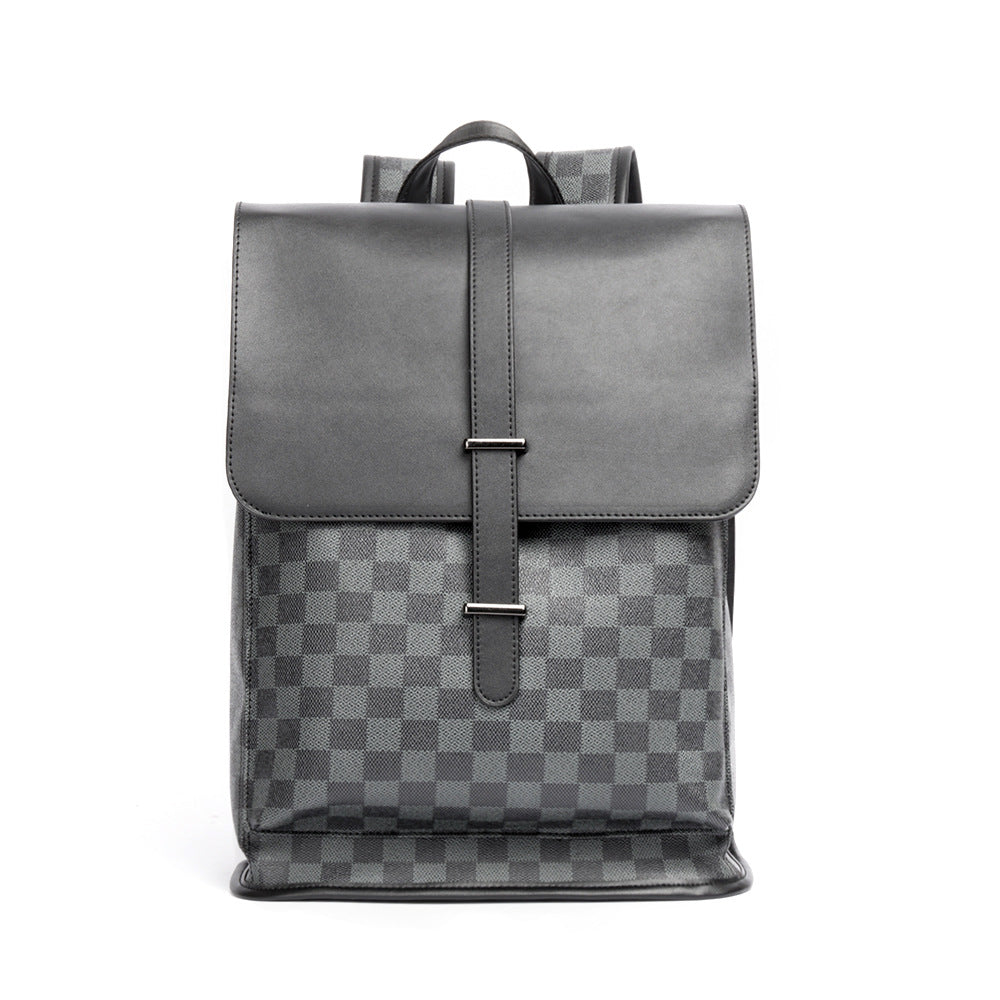 Men's Korean Large Capacity Trendy Plaid Batch Backpacks