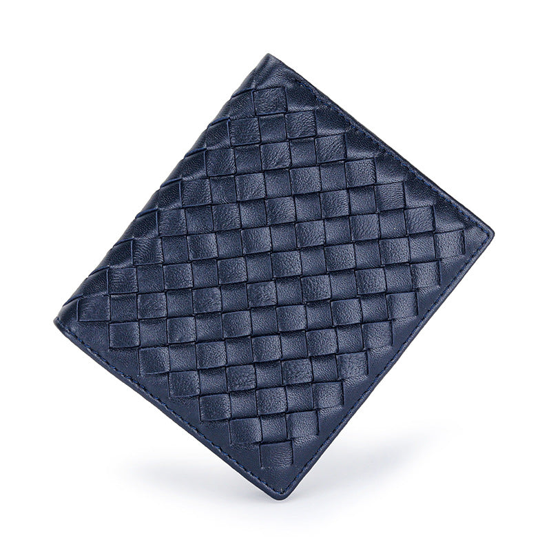 Men's Pure Sheepskin Short Fold Classic Clip Genuine Men's Wallet