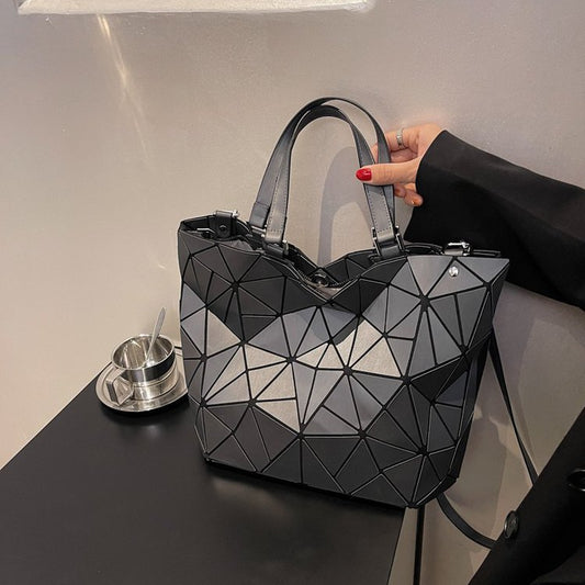 Women's Korean Fashion Solid Color Geometric Pattern Crossbody Bags