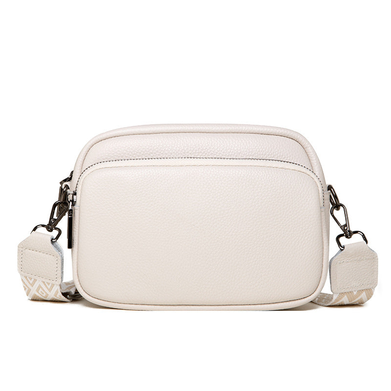 Women's Layer Cowhide Fashion Simple Litchi Pattern Shoulder Bags