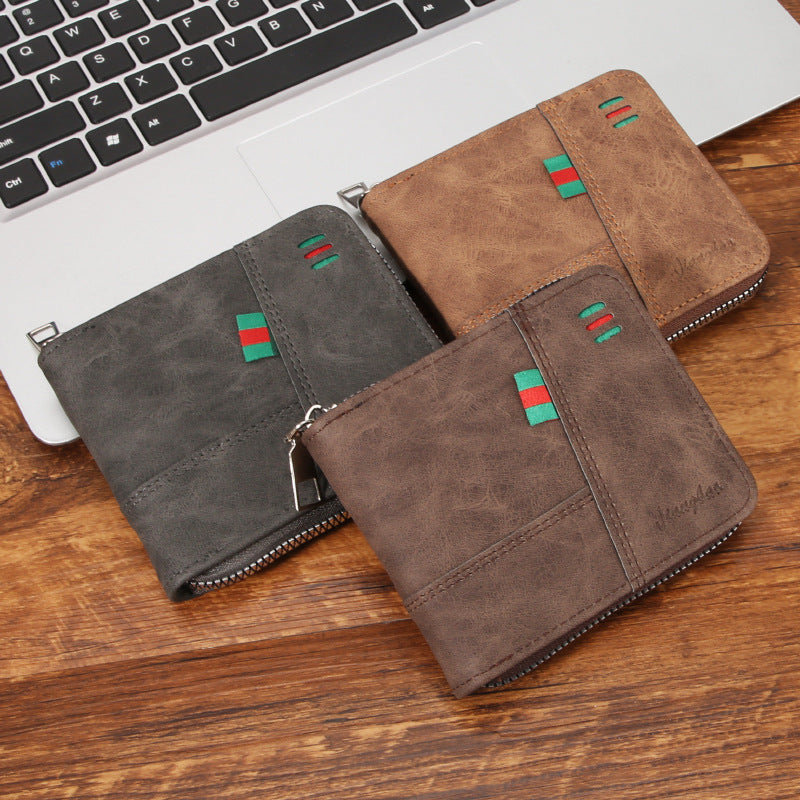 Men's Zipper Multifunctional One Pure Billfold Driving Men's Wallet