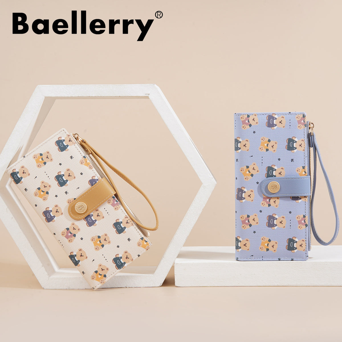 Women's Korean Cute Bear Multi Slots Thin Ladies Wallet