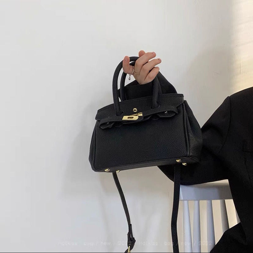 Women's Lychee Pattern Large Capacity Fashionable Kelly Shoulder Bags