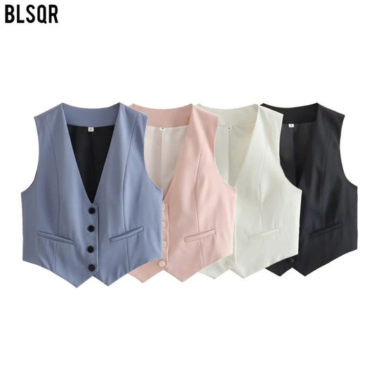 Women's Color Summer Casual Slim Sleeveless For Vests