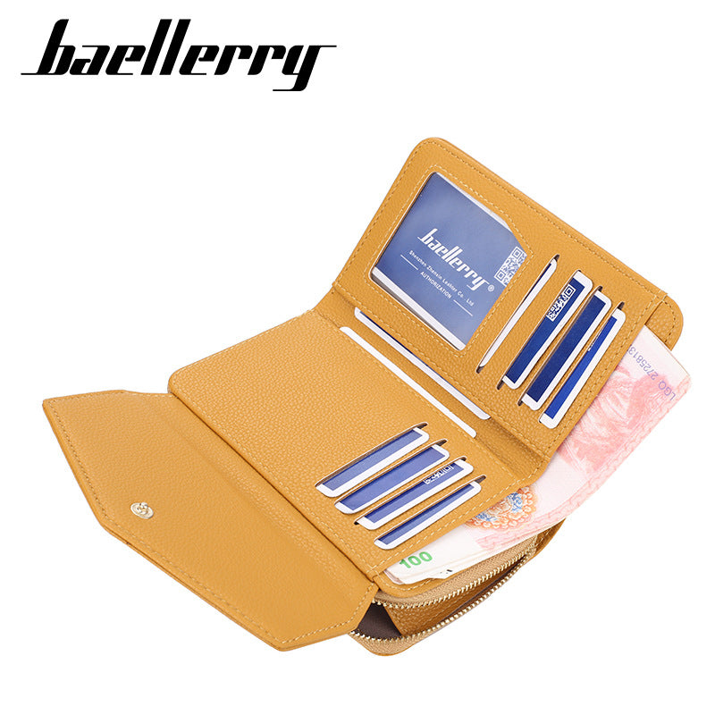 Women's Cute High-grade Short Multiple Slots Zipper Ladies Wallet
