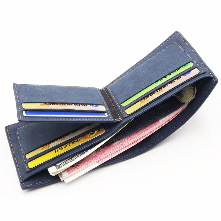 Men's Creative Frosted Short Large Capacity Fashion Retro Men's Wallet