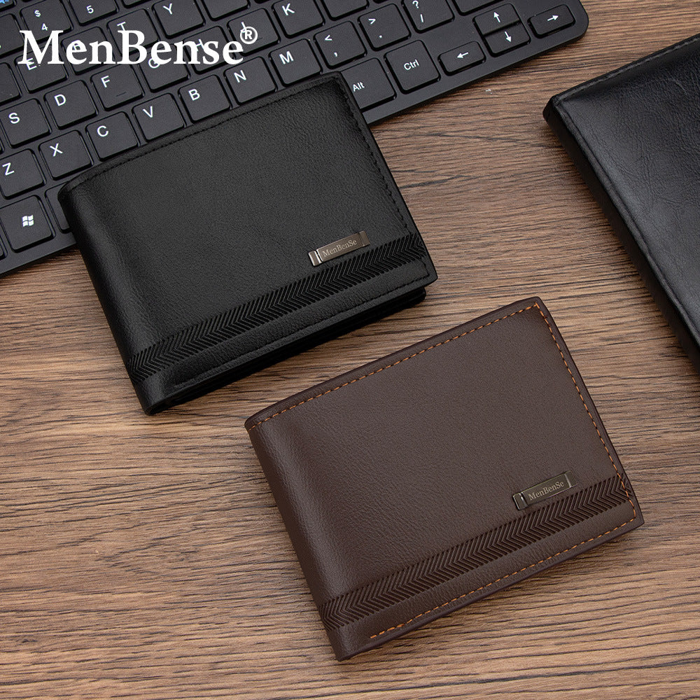 Men's Short Multiple Slots Large Capacity Flip-up Hinge Men's Wallet