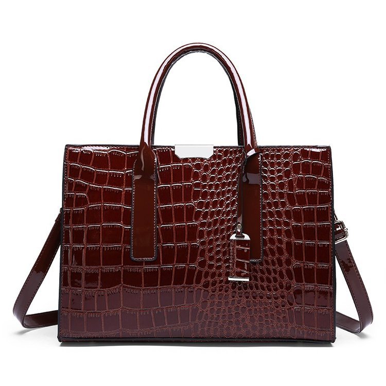 Women's Large Capacity Trendy Crocodile Pattern Portable Bags