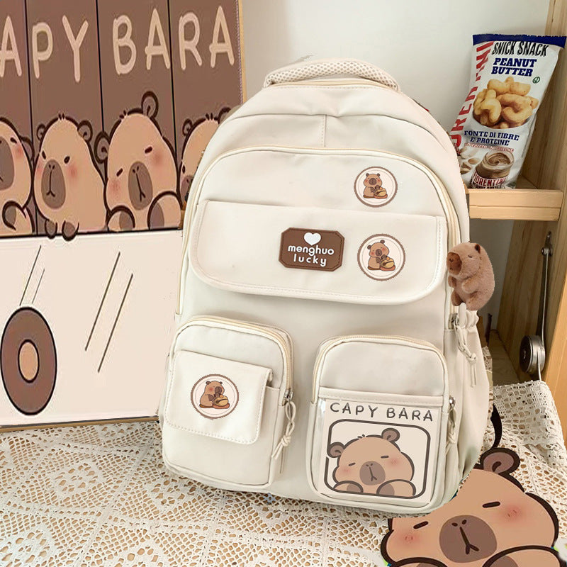 Capybara Good-looking College Style Large Capacity Elementary School Students' Schoolbags