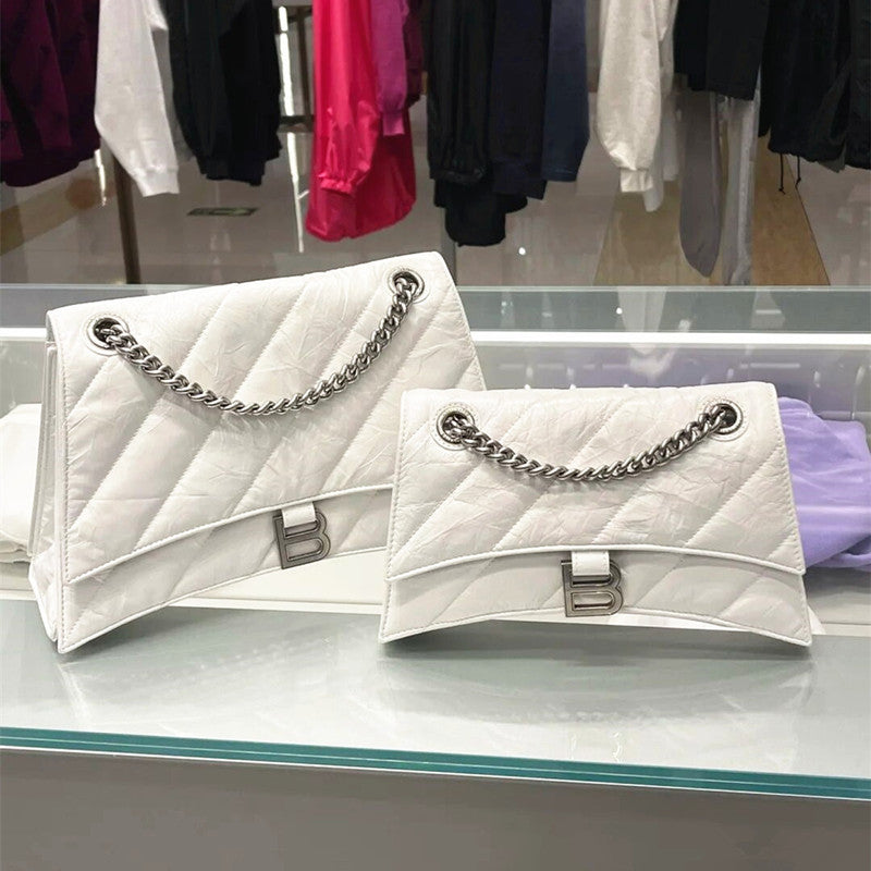 Women's High-grade First Layer Cowhide Hourglass Pleated Bags