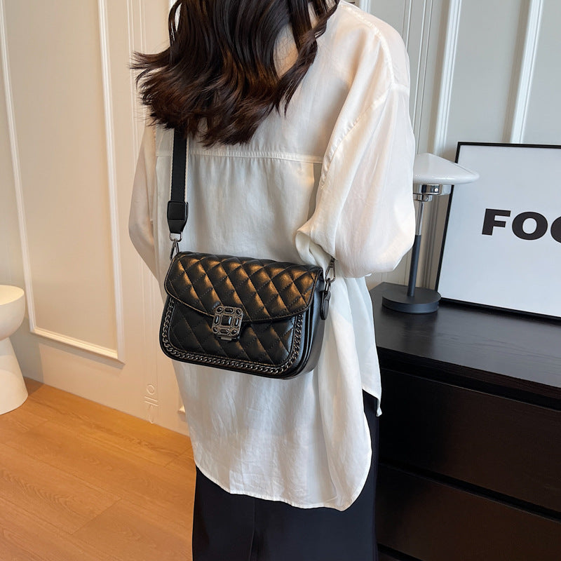 Women's Diamond Embroidery Thread Popular Texture Wide Crossbody Bags
