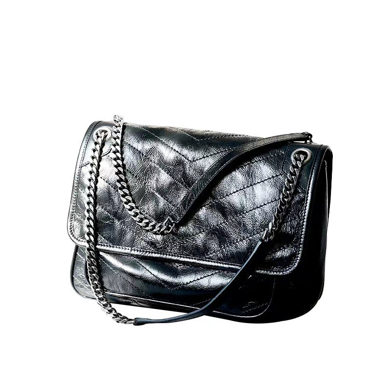 Women's Genuine Leather Retro Oil Wax Skin Crossbody Bags