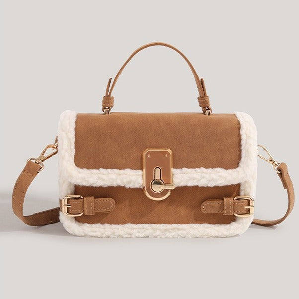 Women's Wool Plush High Sense Matte Stitching Women's Shoulder Bag