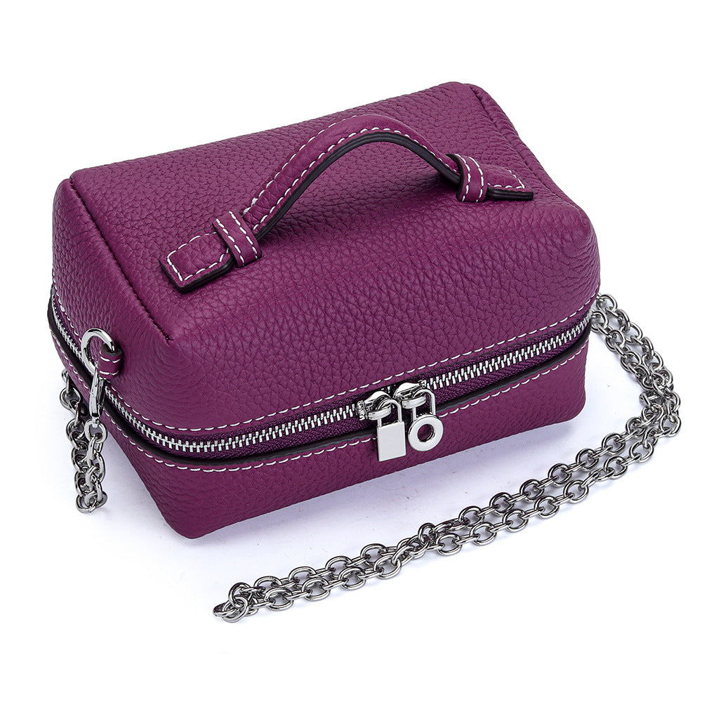 Women's Genuine Leather Chain Fashion Large Capacity First Women's Messenger Bag