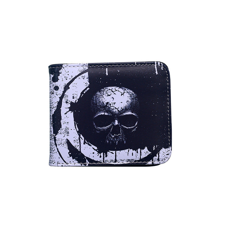 Vintage Demon Skull Short Portable Fashion Men's Wallet