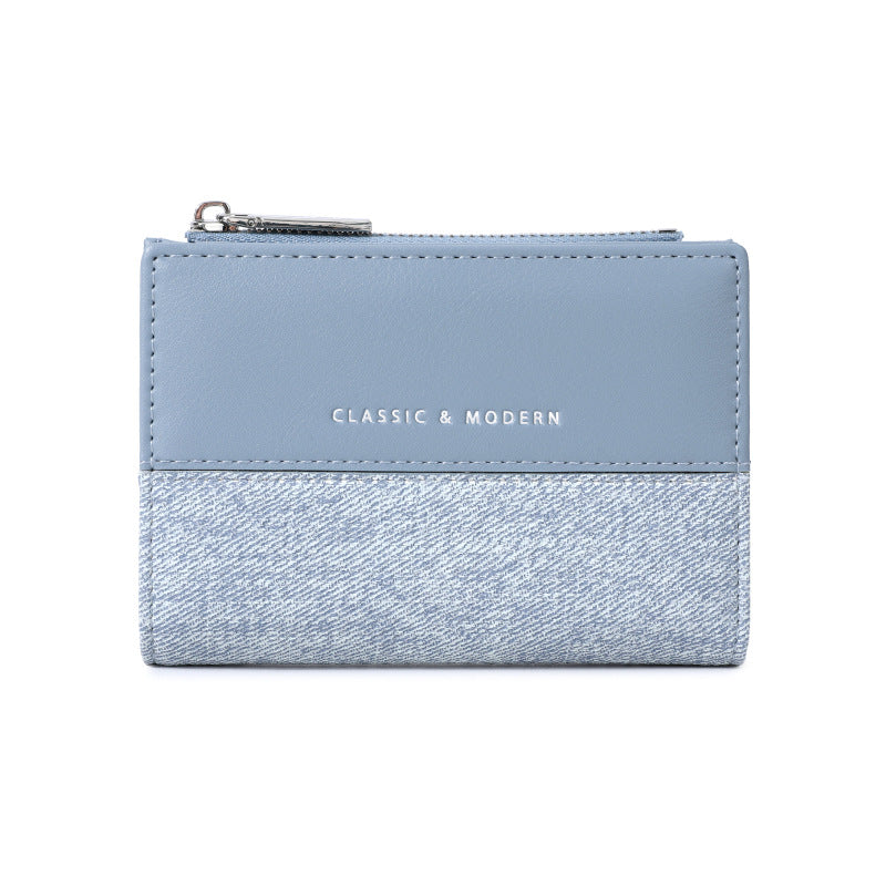 High-grade Folding Stitching Fashion Korean Style Coin Purses