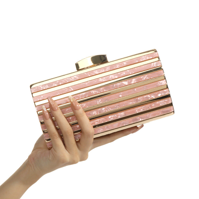 Women's Stylish Dinner Oval Acrylic Chain Evening Bags