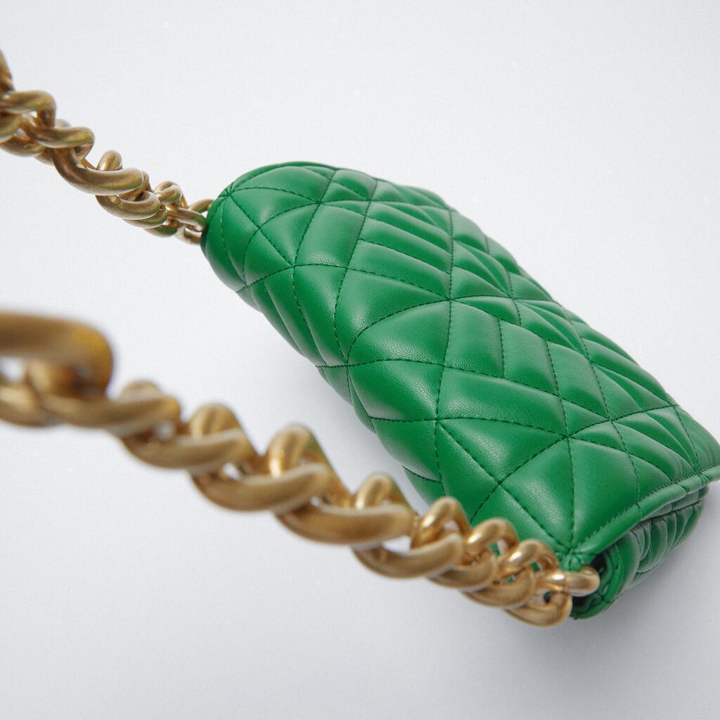 Check Thick Chain Quilted Rice Word Crossbody Bags