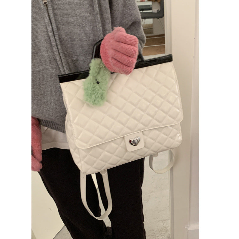 Women's Classic Style Large Capacity Rhombus Portable Backpacks