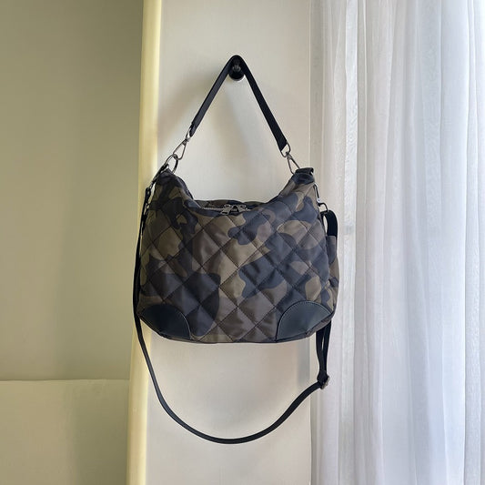 Women's Nylon Hand Fashionable Rhombus Versatile Large Crossbody Bags