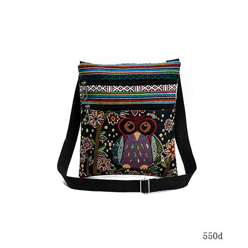 Women's Tourist Attractions Ethnic Characteristics Cloth Creative Style Cute Owl Shoulder Bags