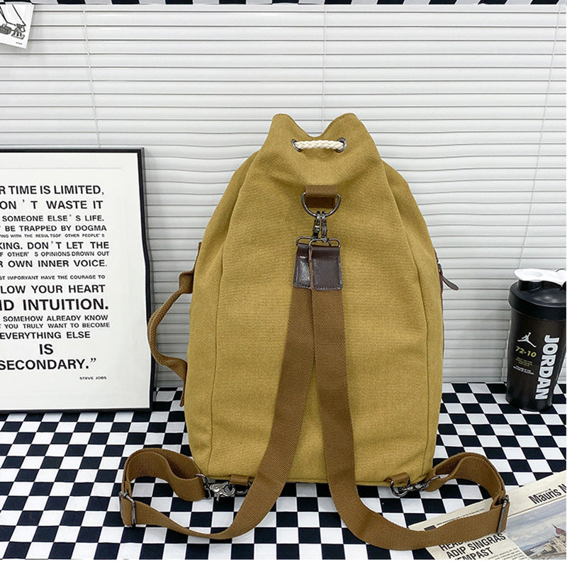 Canvas Simple Fashion Drawstring Korean Style Backpacks