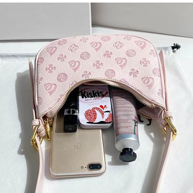 Women's Niche Pink Underarm Summer Fashion Printed French Stick Women's Handbag
