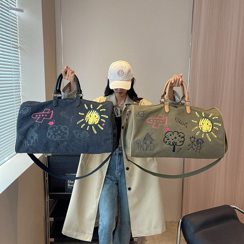 Women's Canvas Traveling Large Capacity Portable Lightweight Travel Bags