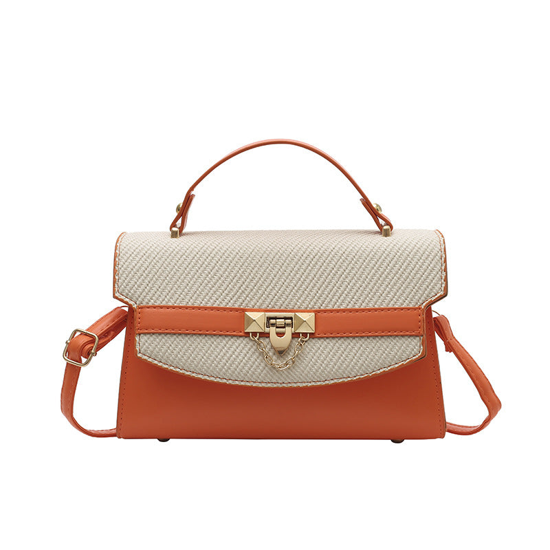 Multicolor Lychee Pattern Large Capacity Simple Fashion Small Square Bags