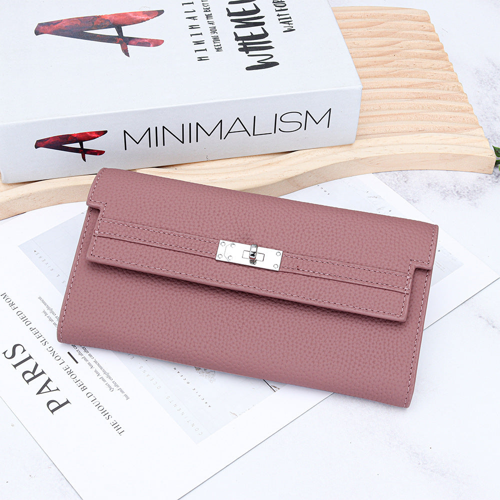 Women's Long Genuine Leather Fashion Kelly Money First Layer Ladies Wallet