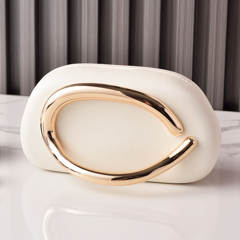 Round Box Dinner Vintage Gold Clutch Evening Bags