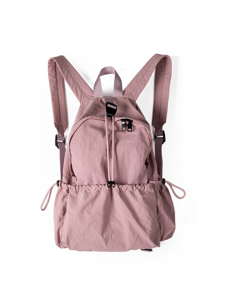 Design Drawstring Ruffle Lightweight Nylon Leisure Backpacks