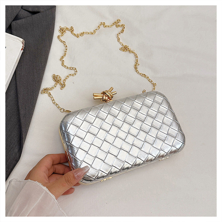 Track Dinner Hand-woven Design Chain Hand-held Bags