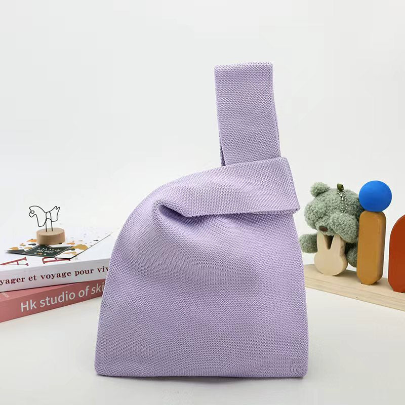 Candy Gift Simple Knitted Solid Color Handbags
