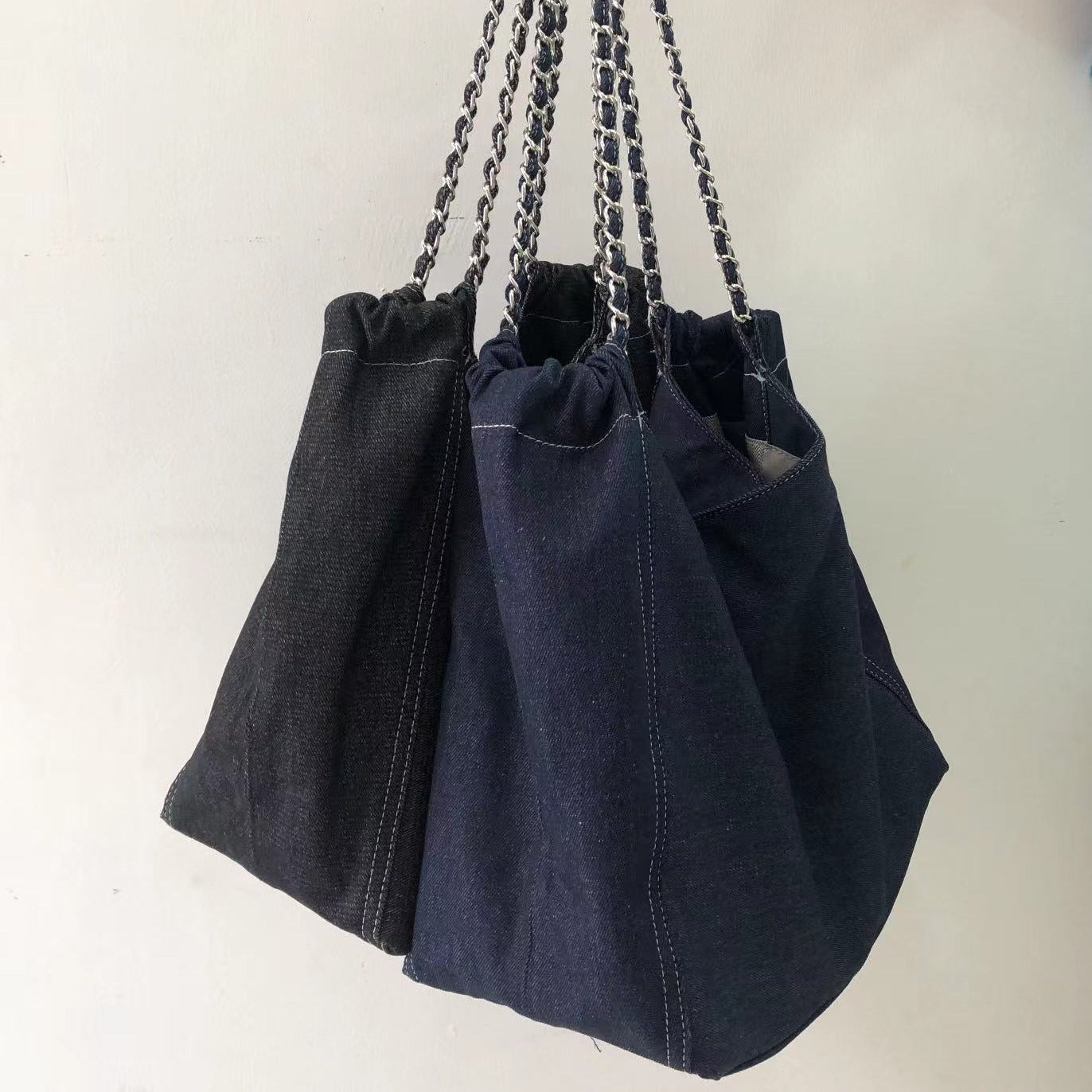 Large Capacity Chain Strap Denim Advanced Shoulder Bags