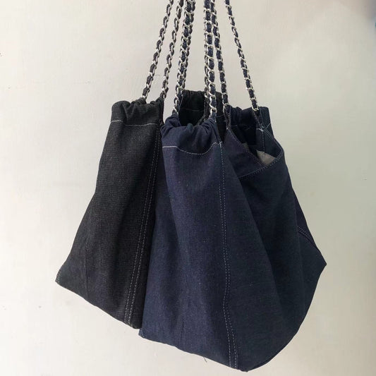 Large Capacity Chain Strap Denim Advanced Shoulder Bags