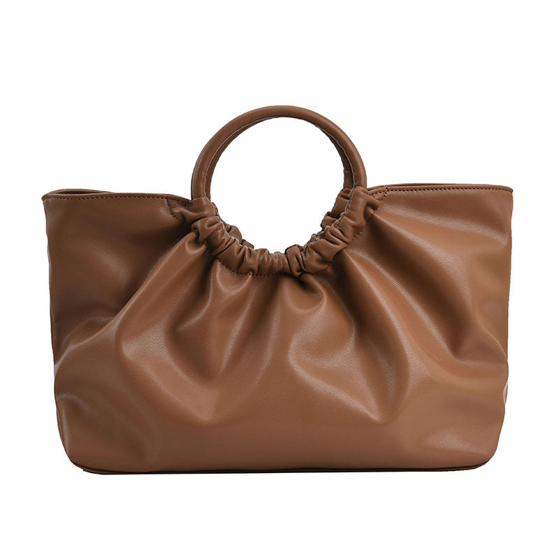 Women's Large Capacity Early Spring Retro Simple Solid Color Bags