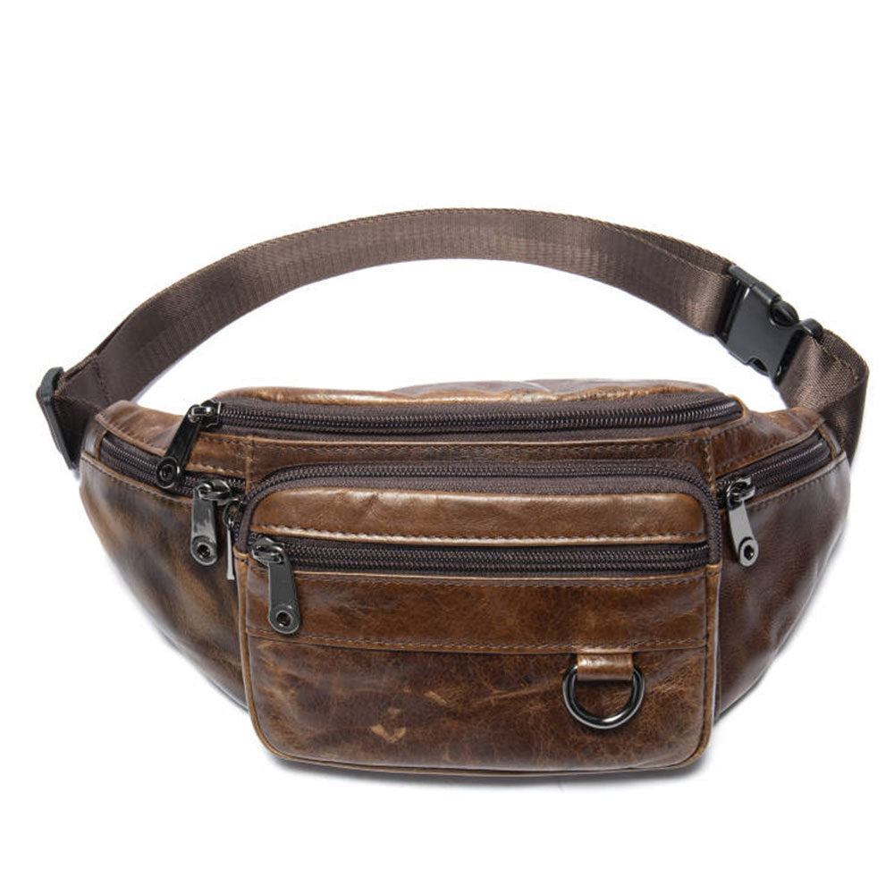 Men's Genuine Leather Mobile Business First Layer Men's Waist Packs