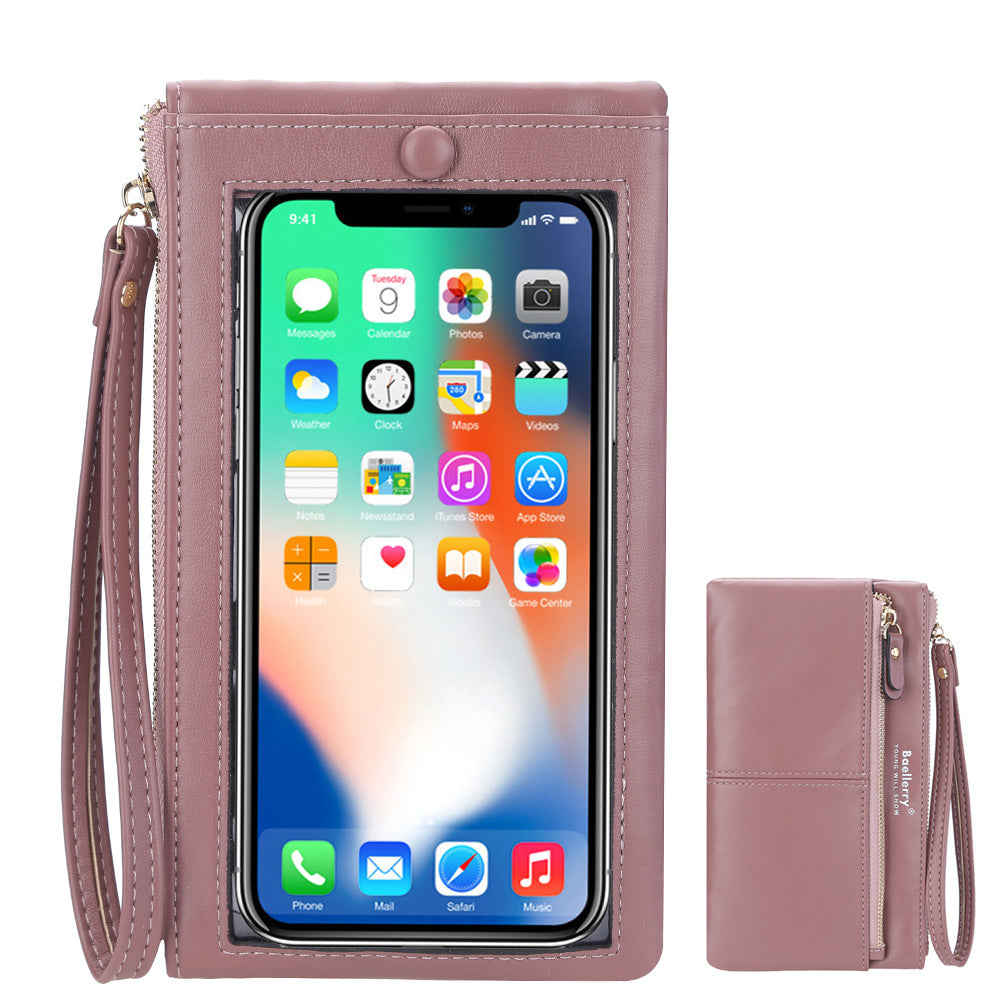 Women's Long Korean Touch Screen Zipper Clutch Phone Bags
