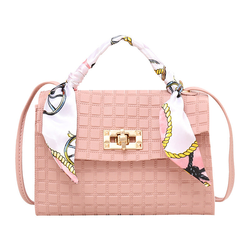 Plaid Embossed Silk Scarf Fashion Pouches Shoulder Bags