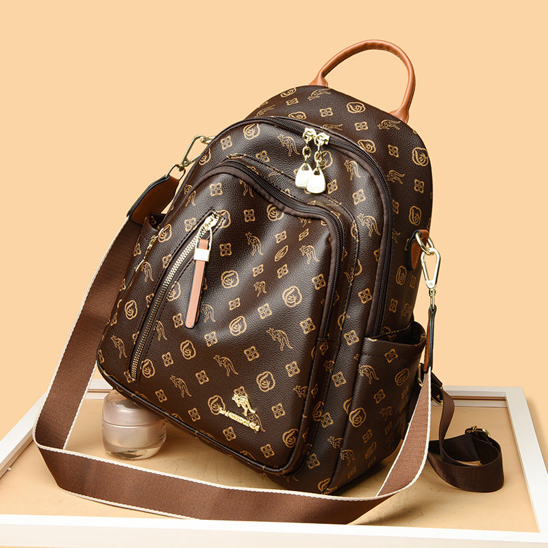 Women's Kangaroo Soft Leather Large Capacity Fashion Backpacks