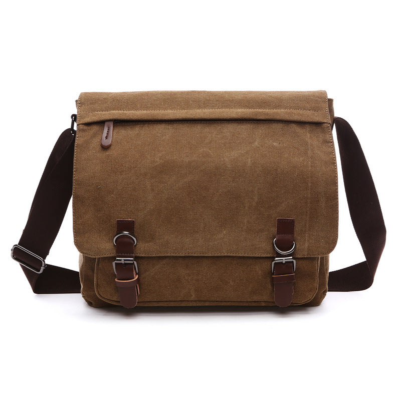Men's Korean Style Trendy Computer Neutral Canvas Men's Shoulder Bags