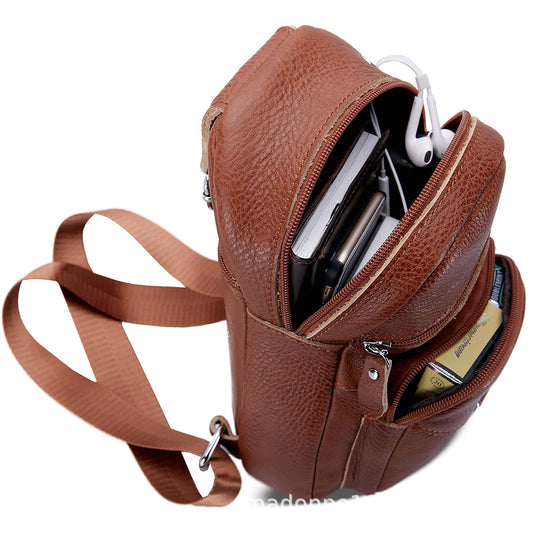 Women's & Men's & Genuine Leather Fashion Men's Chest Bags