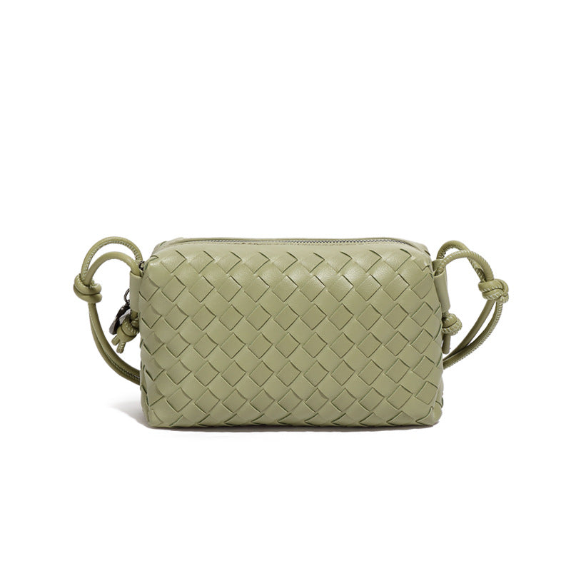 Women's Hand-woven Simple Trendy Black White Chessboard Bags