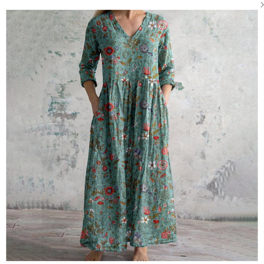 Women's Printed Summer City Casual Loose Dress Dresses