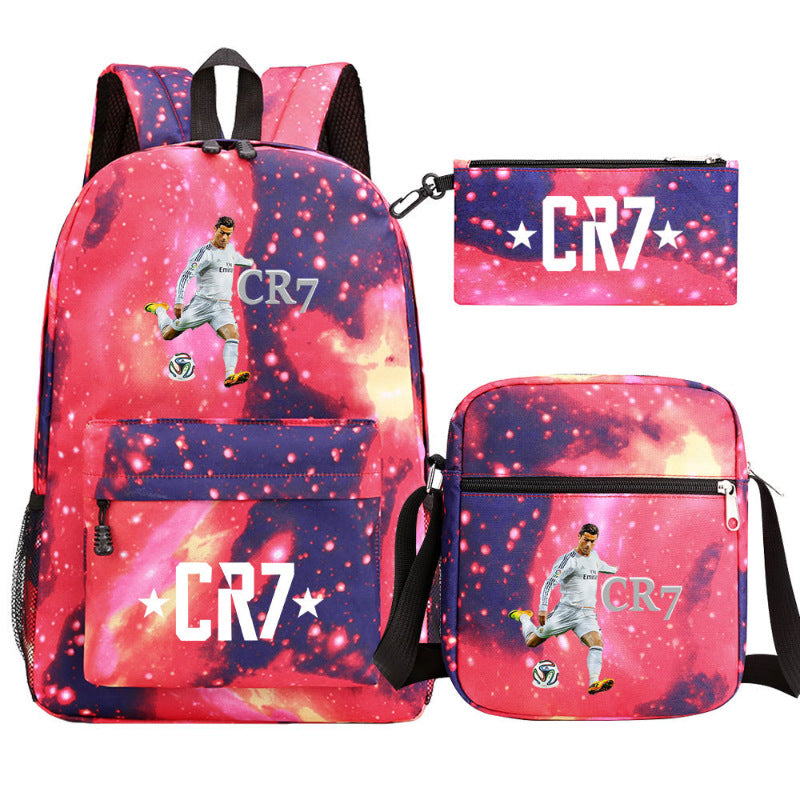 Women's & Men's & Football Star Junior Three-piece Suit Backpacks