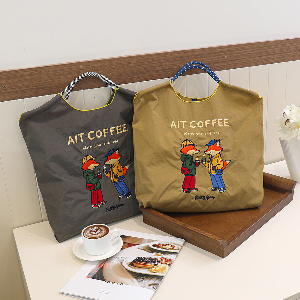 Embroidery Environmentally Friendly Nylon One Shopping Bags