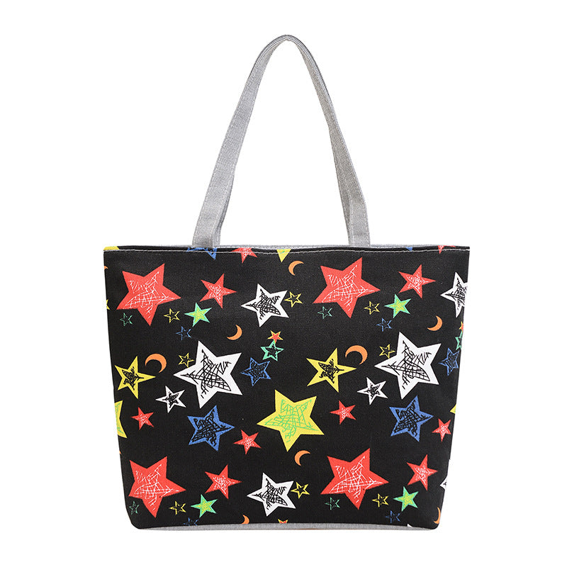 Women's Leisure Commute Canvas Printed Fashion Portable Bags