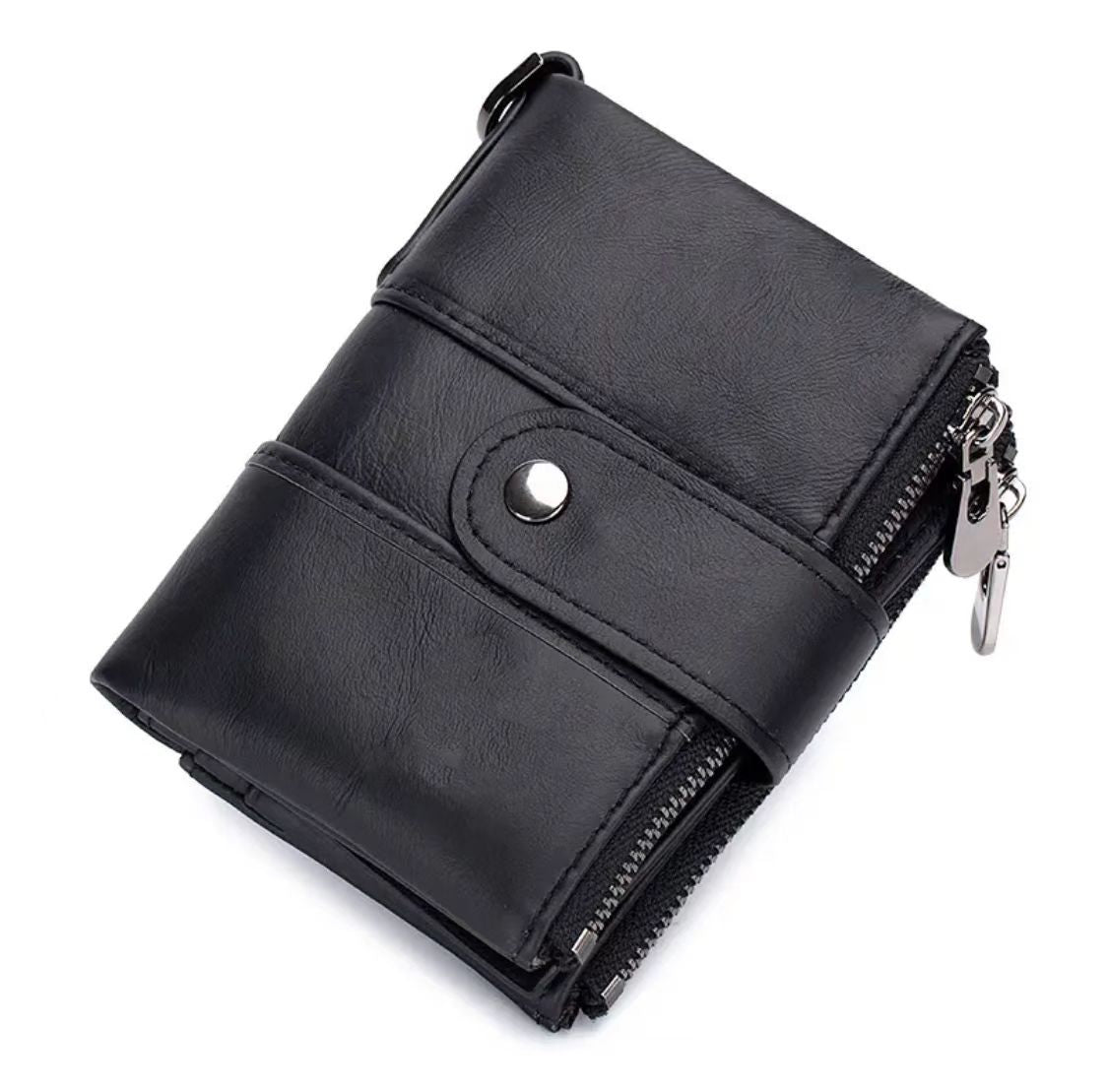 Men's Swiping Genuine Leather Multifunctional Zipper Vintage Men's Wallets
