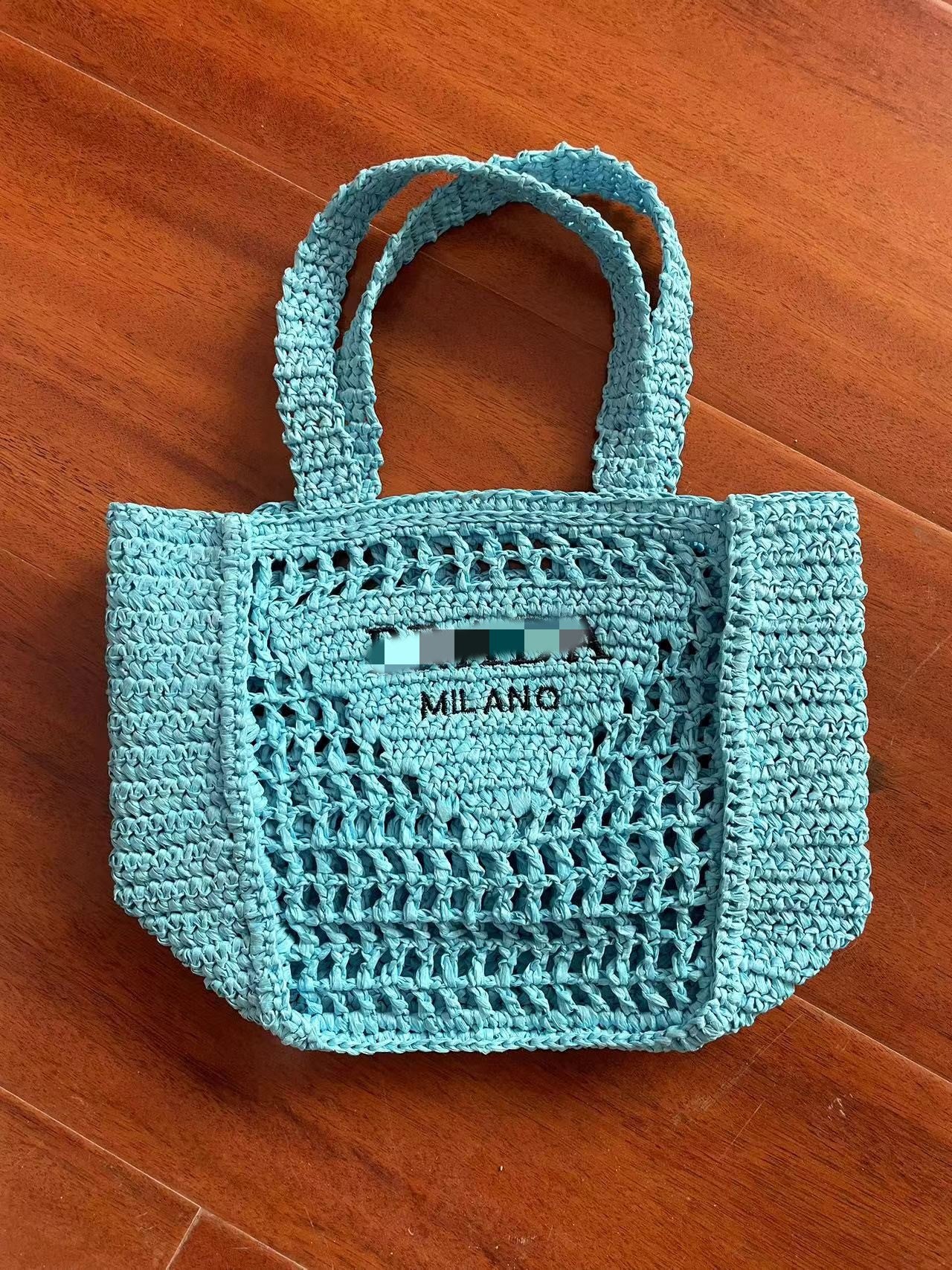 Grass Paper String Encryption Hand-woven Lan Handbags